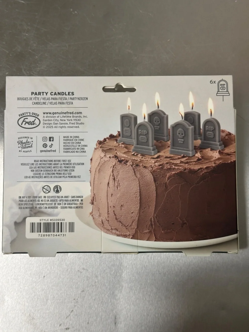 Fred Farewell Party RIP Tombstone Birthday Candles – Set of 6 – New